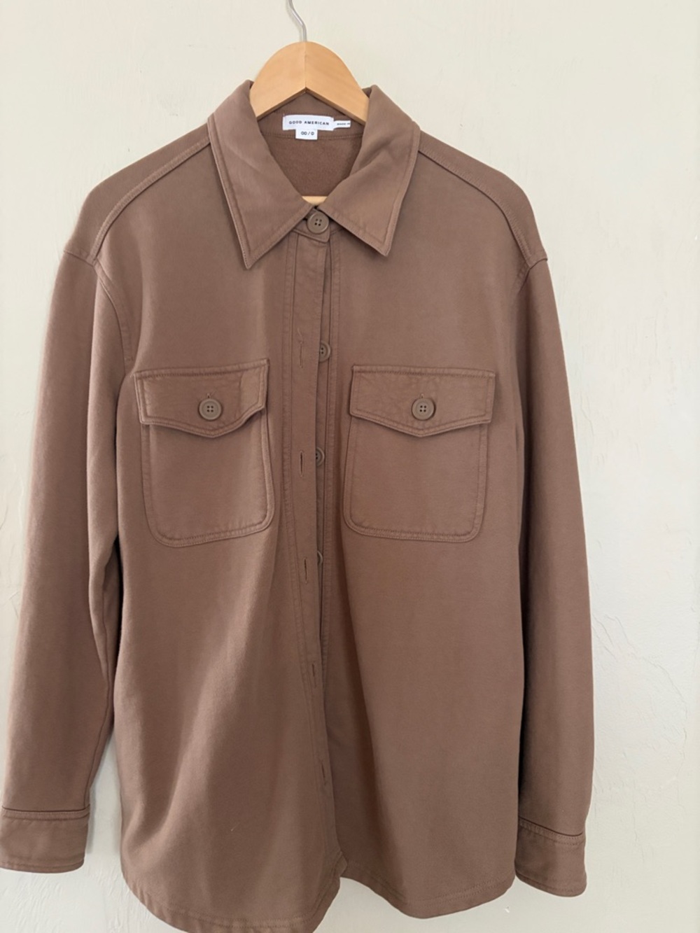 Good American Brown The Fleece Shacket. Excellent Condition! Like New! 00/0
